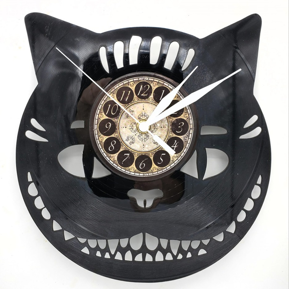 CHESIRE CAT vinyl record clock from alice in wonderland